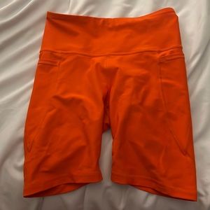 Orange biker shorts